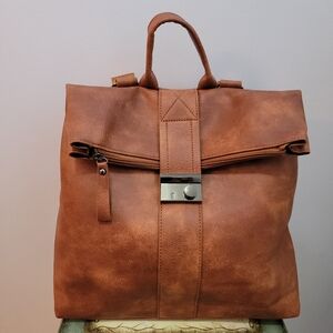 Grace's Bags Vegan Brown Leather Backpack